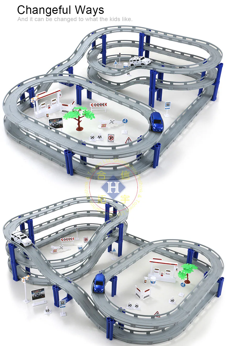 Hothink Электрический рельсовый путь модель автомобиля Поезд мост железной дороги путепровода гонки дорога игрушка строительные высокого