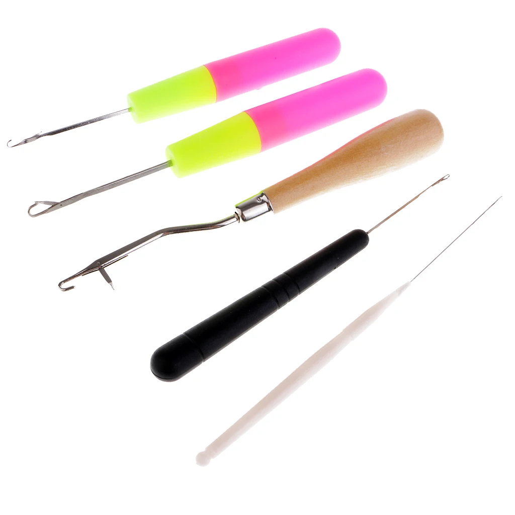 5pcs Crochet Latch Hook Lock Needles for Hair/ Micro Braid Needle Dread Lock