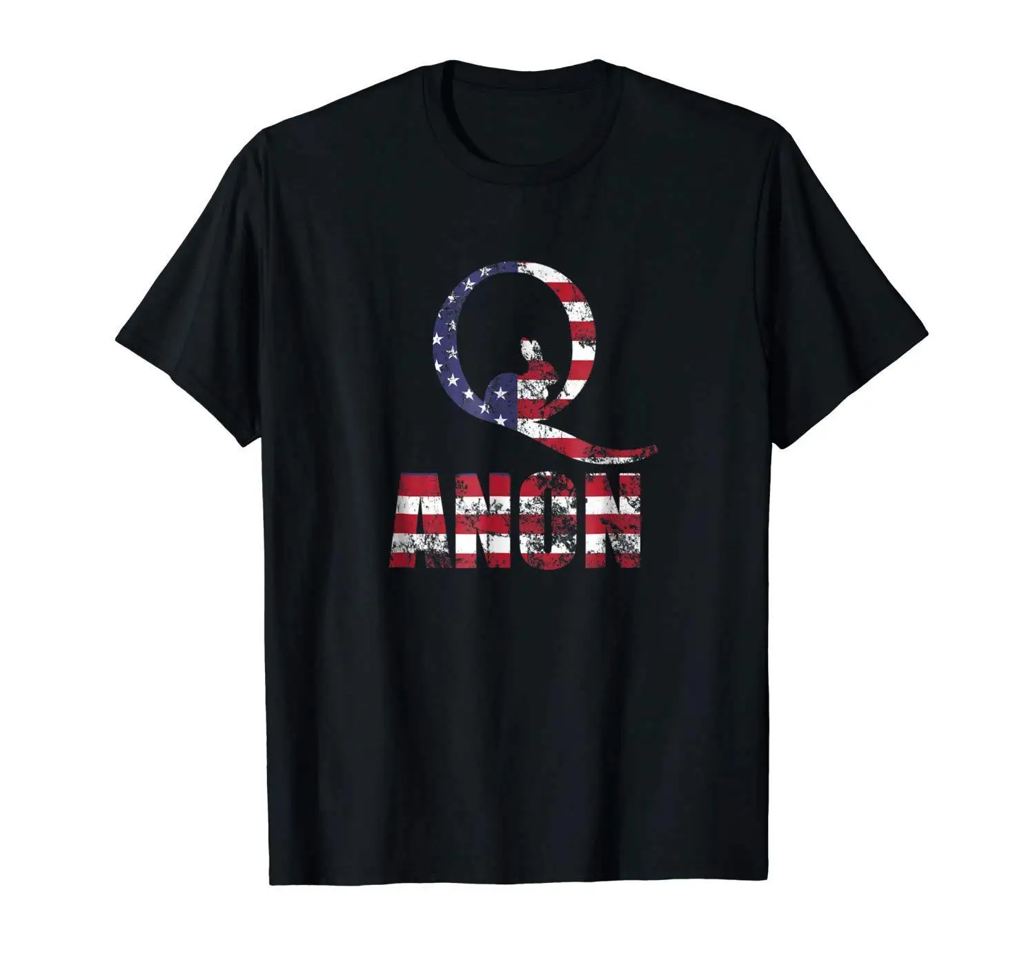 QAnon Rabbit Q USA Flag Trump патриотическая черная футболка классная Повседневная pride