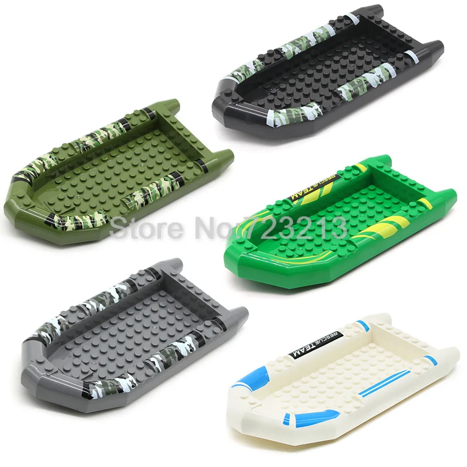 

5pcs/lot 17cm Military SWAT Navy Camo Boat for Figure Set Parts MOC Brick Accessories Model Building Blocks Toy for Children