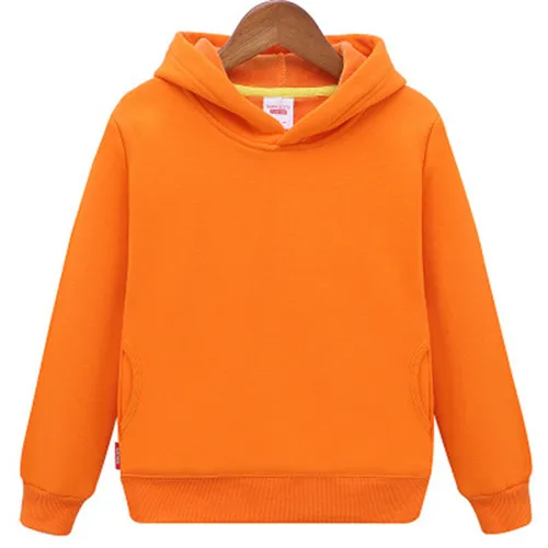 Коллекция года, модные детские толстовки худи, рубашка для мальчиков, свитер красный костюм для дня нозы детская спортивная рубашка, свитер для детей, длинная футболка - Цвет: Оранжевый