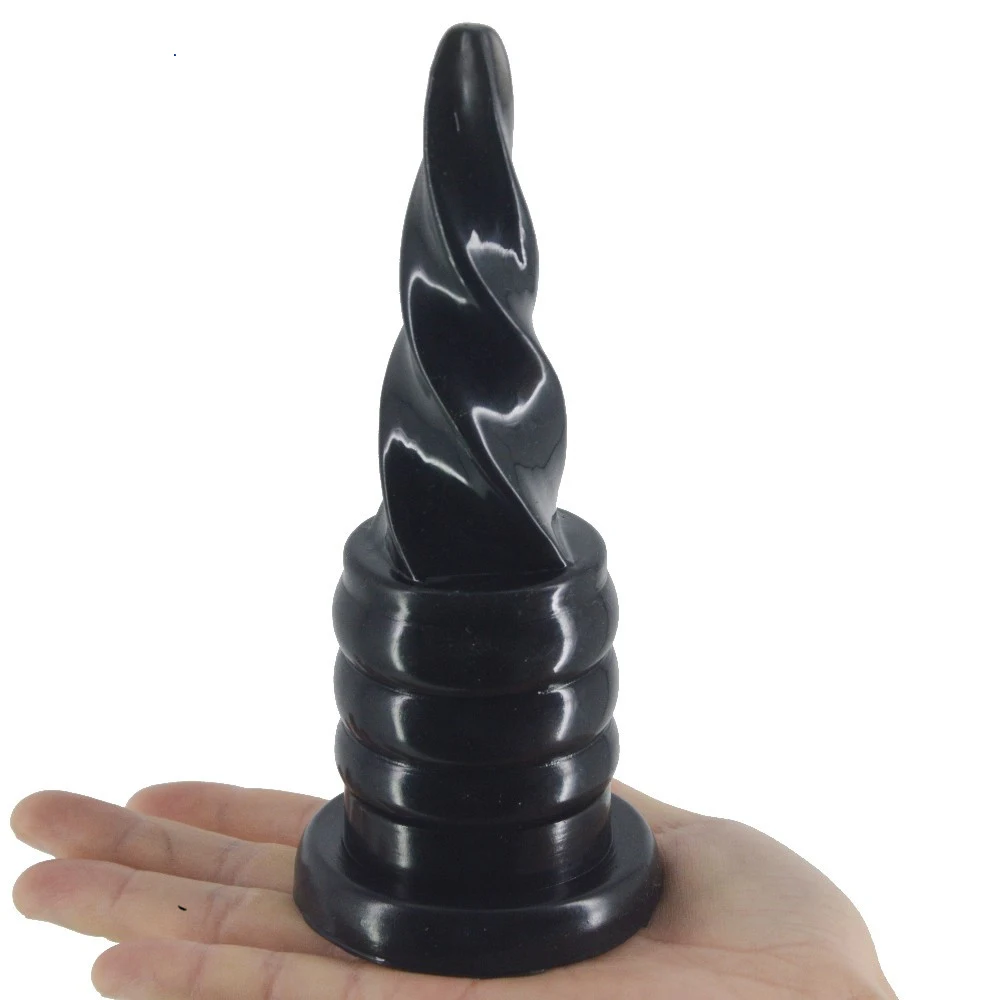 FAAK 6.2inch PVC Dildos Pointed End Black Sex Product ...