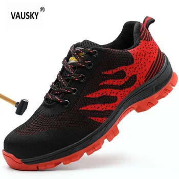 

New safety shoes sneakers Men Shoes Fashion large size anti-smashing Steel Nose anti-piercing mens Women's Work Shoes 35-46