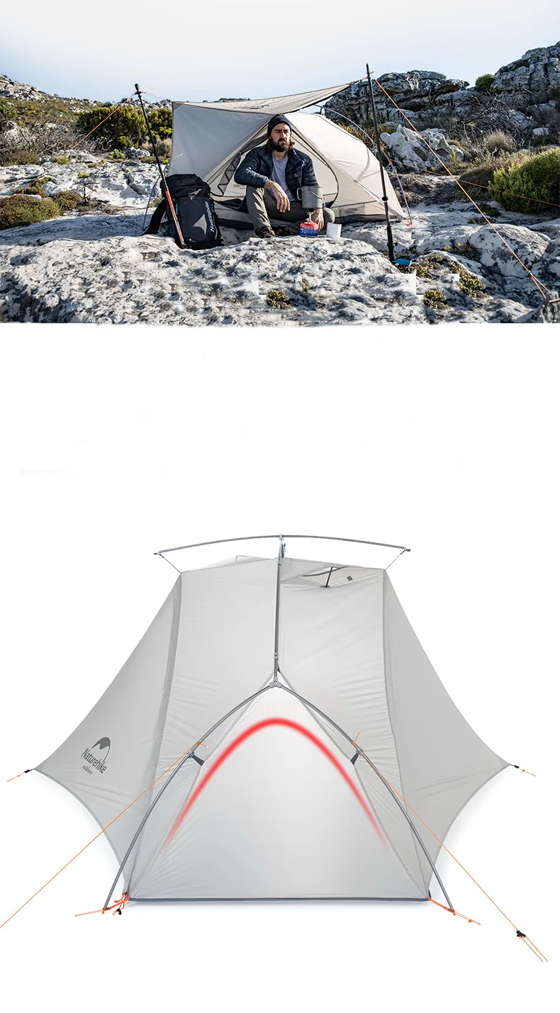 Naturehike 1 человек водостойкий однослойный открытый палатка серый 15D нейлоновое покрытие силиконовый Сверхлегкий Кемпинг палатки с ковриком