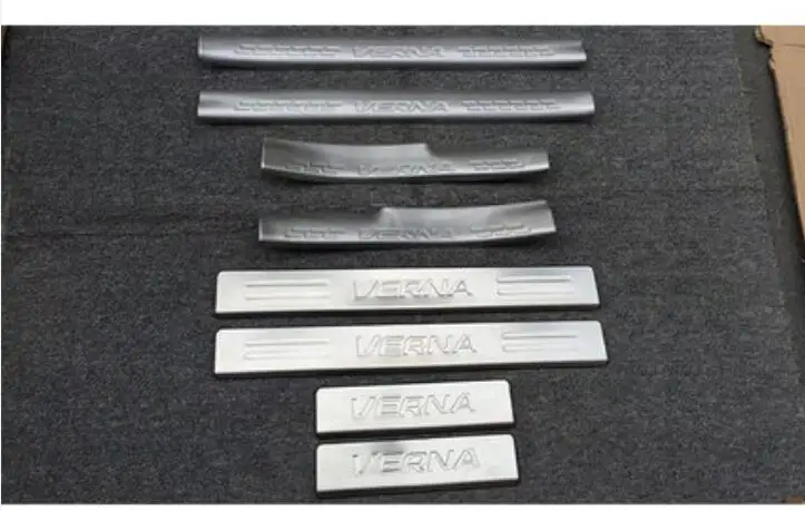 

stainless steel Plate Door Sill Welcome Pedal Car Styling Accessories (inside + outside) for Hyundai VERNA Solaris 2010-2016