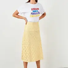 Trendyol желтая трикотажная юбка TWOSS19OS0145