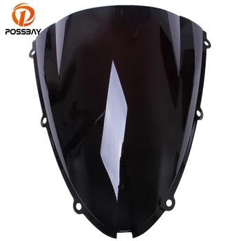 

POSSBAY Dark Smoke Motorcycle Windshield Double Bubble Windscherm Scooter Windscreen For Kawasaki ZX6R 2005 2006 2007 2008