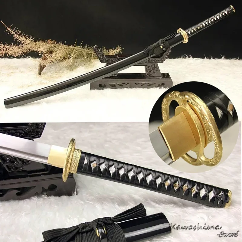 1060 Высокоуглеродистой Стали Sword Ручной Японский Самурай Катана Полный Тан Кожа