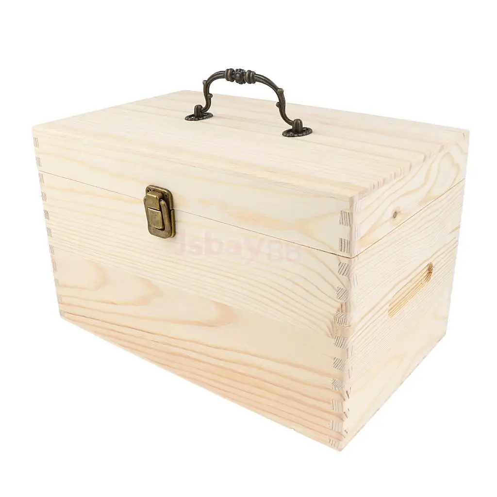 

Essential Oil Wooden Box Multi-Tray Organizer Storage Case Display Holder