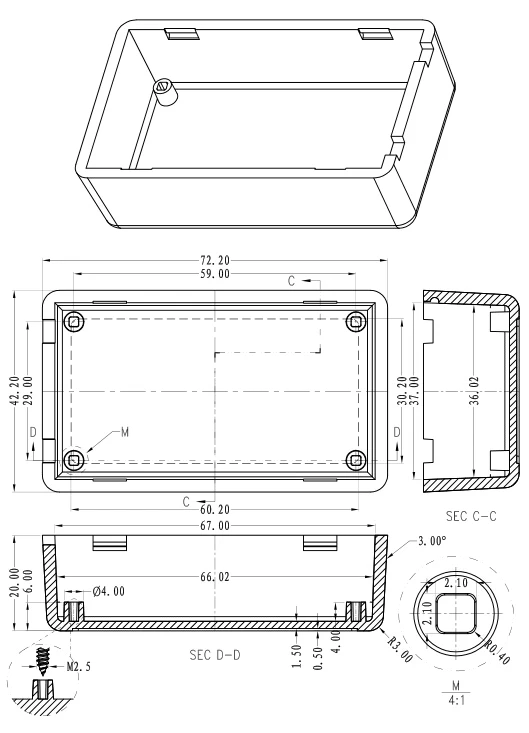 plastic enclosure for electronics control box szomk diy enclosure junction box plastic housing small abs instrument enclosure distribution box black plastic box enclosure electronics case   (18).jpg