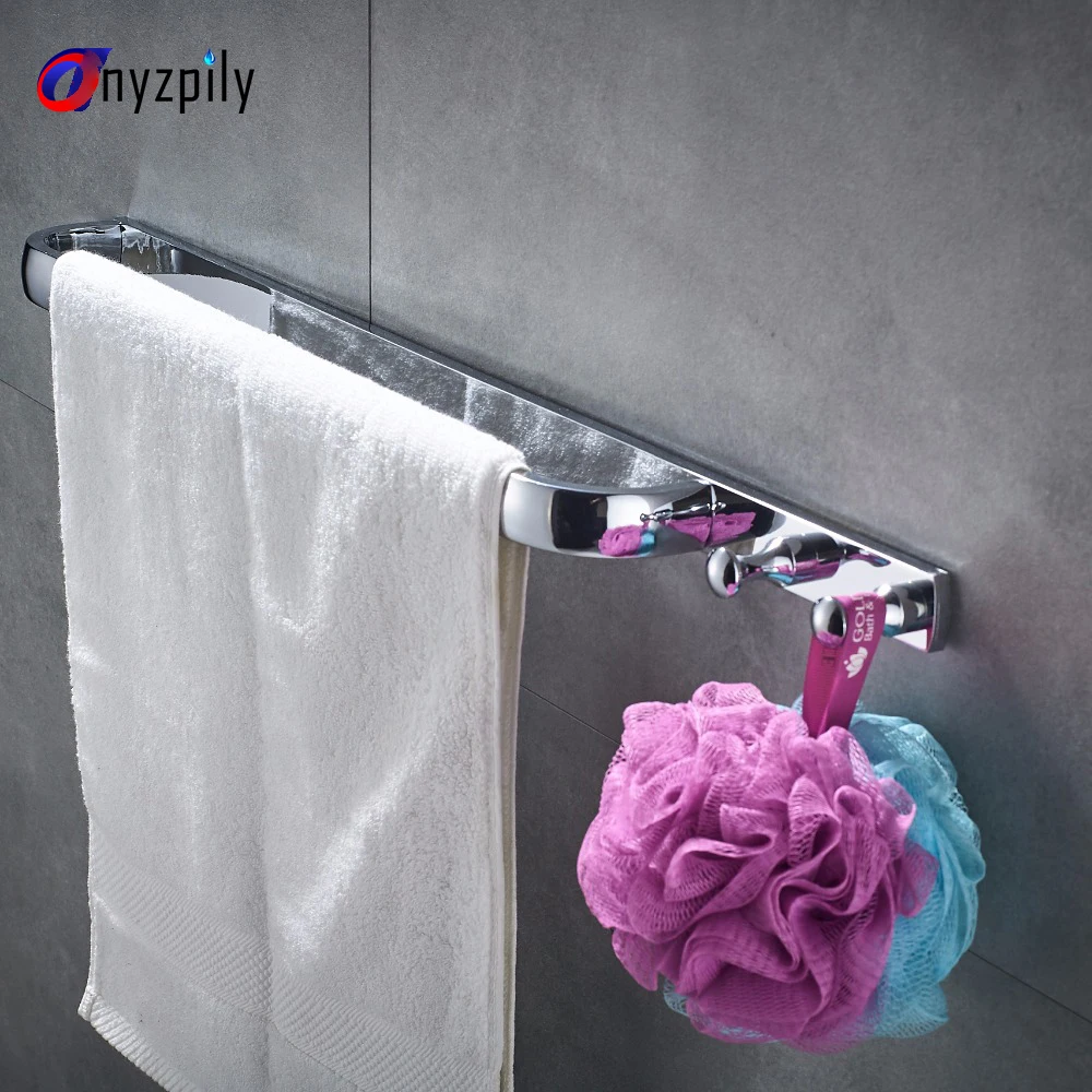 

Bathroom Hardware Towel Shelf Chrome CopperTowel Bar Paper Holder Cloth Hook Cloth
