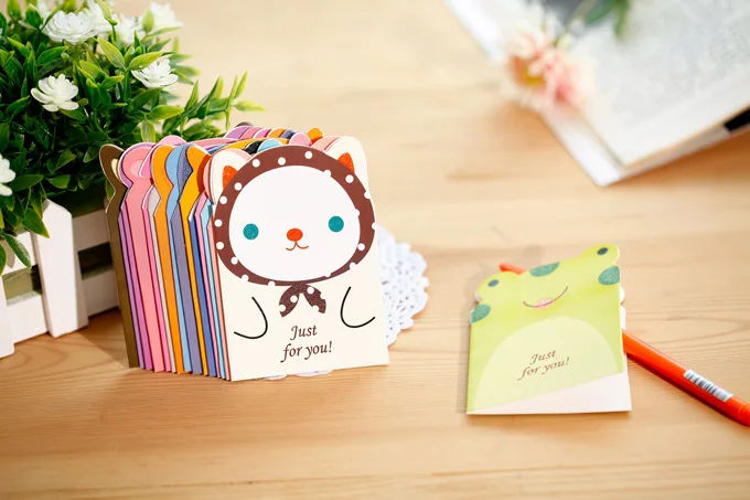 50pc 11 8cm mini small size thank you cute cartoon greeting card
