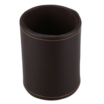 

Faux Leather Pen Pot Pen/Pencil/Mobile Phone /Desk Supplies Organizer- Brown