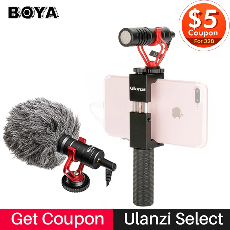 

Boya BY-MM1 Camera Video Microphone with Phone Video Rig Stabilizer,Smartphone Microfone for iPhone/Canon Nikon DSLR Smooth 4 Q