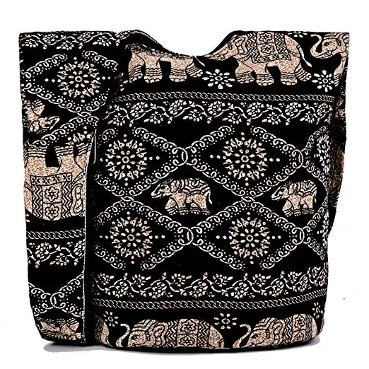Hippie Crossbody Bag Thai Top Zip Hobo Sling Bag Handmade Hipster Messenger Bag (2)