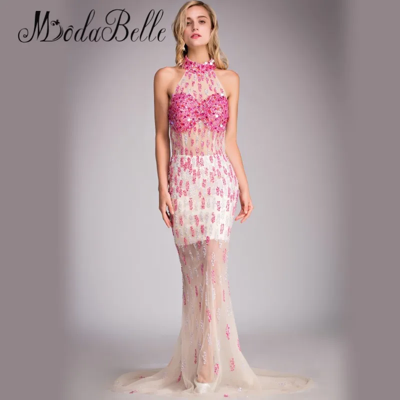 Bling Rhinestones Off The Shoulder Backless Mermaid Prom dress 2016