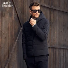 Enjeolon, брендовый качественный утепленный Зимний пуховик, мужской светильник, одежда с капюшоном, 2 цвета, парка, пальто для мужчин, 3XL, пуховик, MF0110