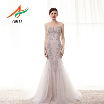 

ANTI Hot Sale Mermaid Evening Dress Dubai Couture Formal Party Gowns Sleeveless Abendkleider Aibye Arabic Vestido Custom LM088