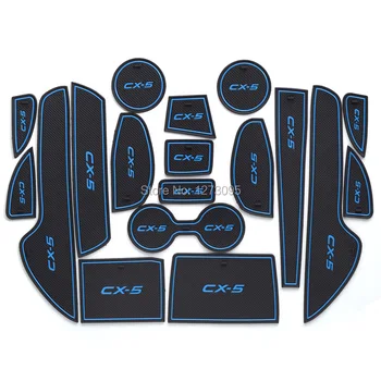 

For 2015 2016 Mazda CX-5 CX 5 CX5 Gate Slot Pad Non-slip Cup Mats Anti Slip Door Groove Mat Interior Car Accessories LHD 18 pcs
