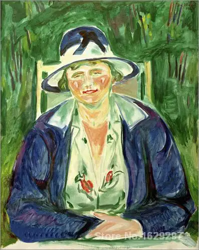 

Dame in Blau Edvard Munch reproduction art High quality Handpainted