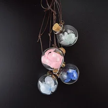 Автомобильный подвесной стеклянный парфюм пустая бутылка с подвесом с цветком авто интерьера контейнер для духов с деревянной крышкой украшения