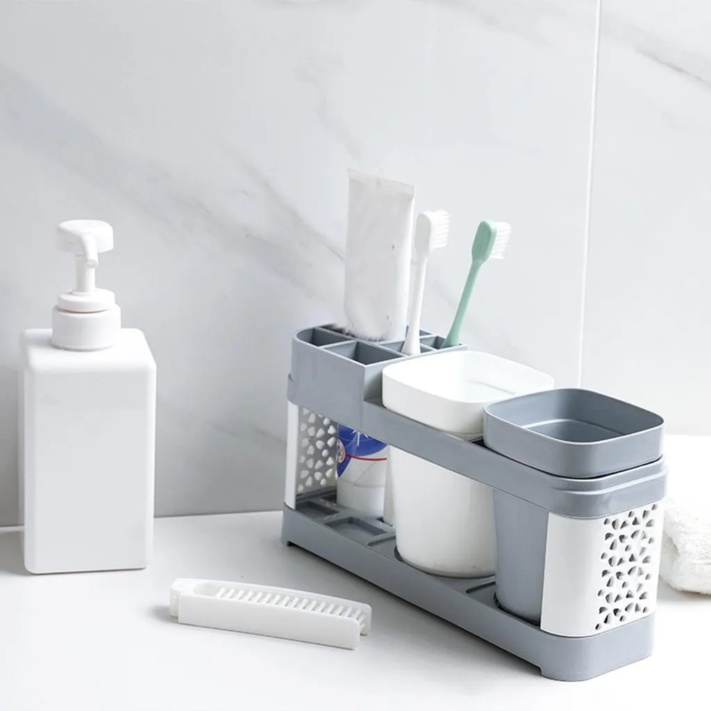 

Brushing cup set bathroom toothbrush rack simple bathroom washing storage rack multifunctional plastic storage rack