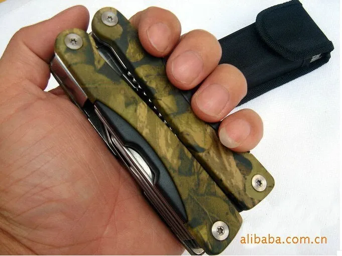 High Quality Portable Mini Camouflage Multi-function Folding Pliers with Nylon Bag Outdoor Multi Tools Big size 23cm 250g