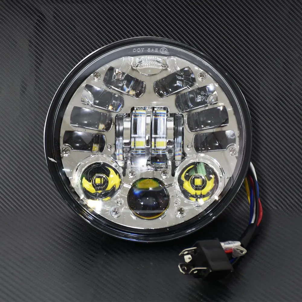 Круглый налобный фонарь 5 3/4 дюйма для Harley Dyna Sportster 1200 48 883 светильник с поворотным
