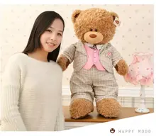 big new creative teddy bear toy lovely gray suit handsome teddy bear doll high quality bear doll about 80cm