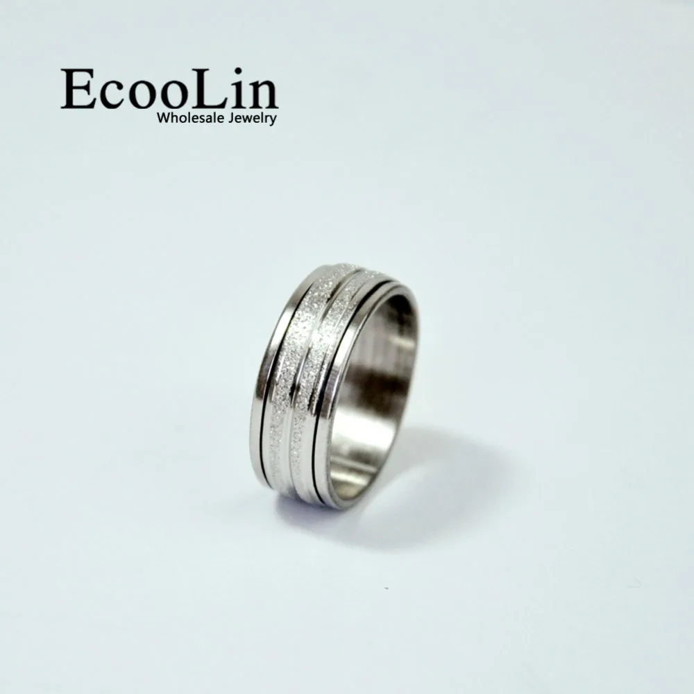Модное женское ювелирное матовое вращающееся кольцо из нержавеющей стали для женщин и мужчин Dorpshipping LR052