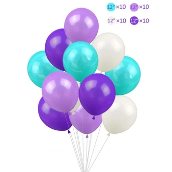 

Mermaid Girls Birthday Party Supplies Decor Balloons Flower Pom Poms Cupcake Toppers Hats Set TB Sale