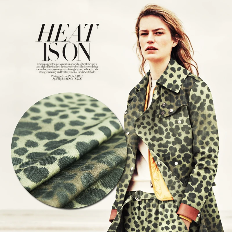 Напечатанная льняная полиэфирная ткань, искусственный деним, леопард, дикий стиль, эластичный, сшит для топа, куртки, брюк, джинсов, ремесло по двору