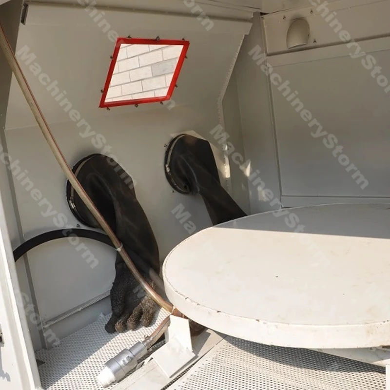 Turntable Type Portable Sand Blasting Cabinet Machine 5