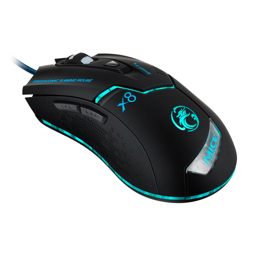  iMice X8 Wired Gaming Mouse 6 Buttons 1200/1600/2400/3200DPI Optical USB Computer Mouse Gamer for P