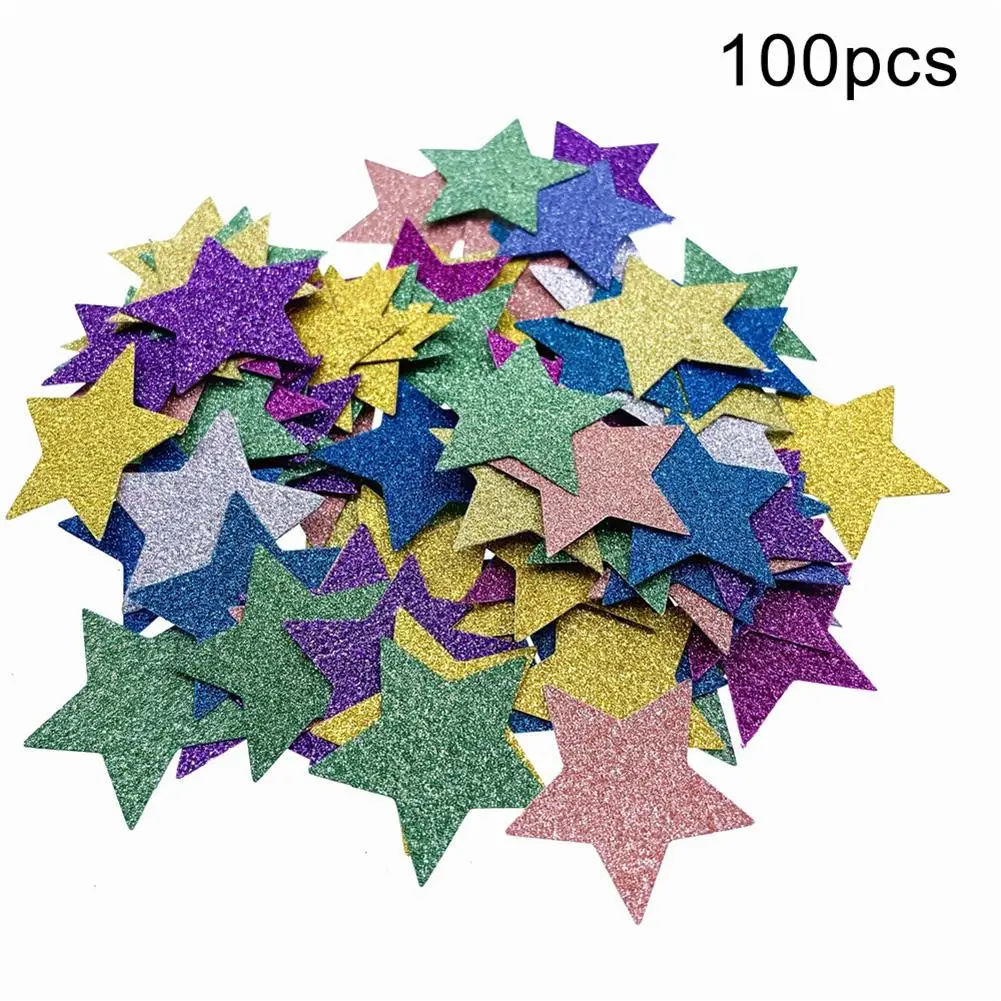 

100Pcs Colorful Star Sticker Shape Sequins Adhesive Stickers Toy DIY Bag Phone Decor Calssic toys for children
