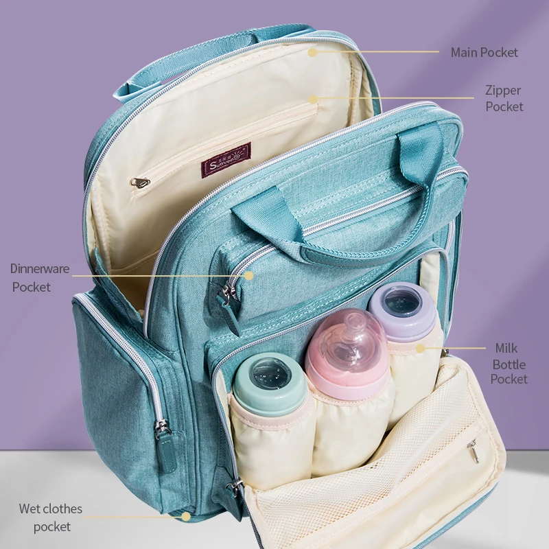 SUNVENO, модная сумка для подгузников, рюкзак, большая вместительность, сумка для мам, рюкзак для мам, стильная коляска, детские пеленки, сумки для мам