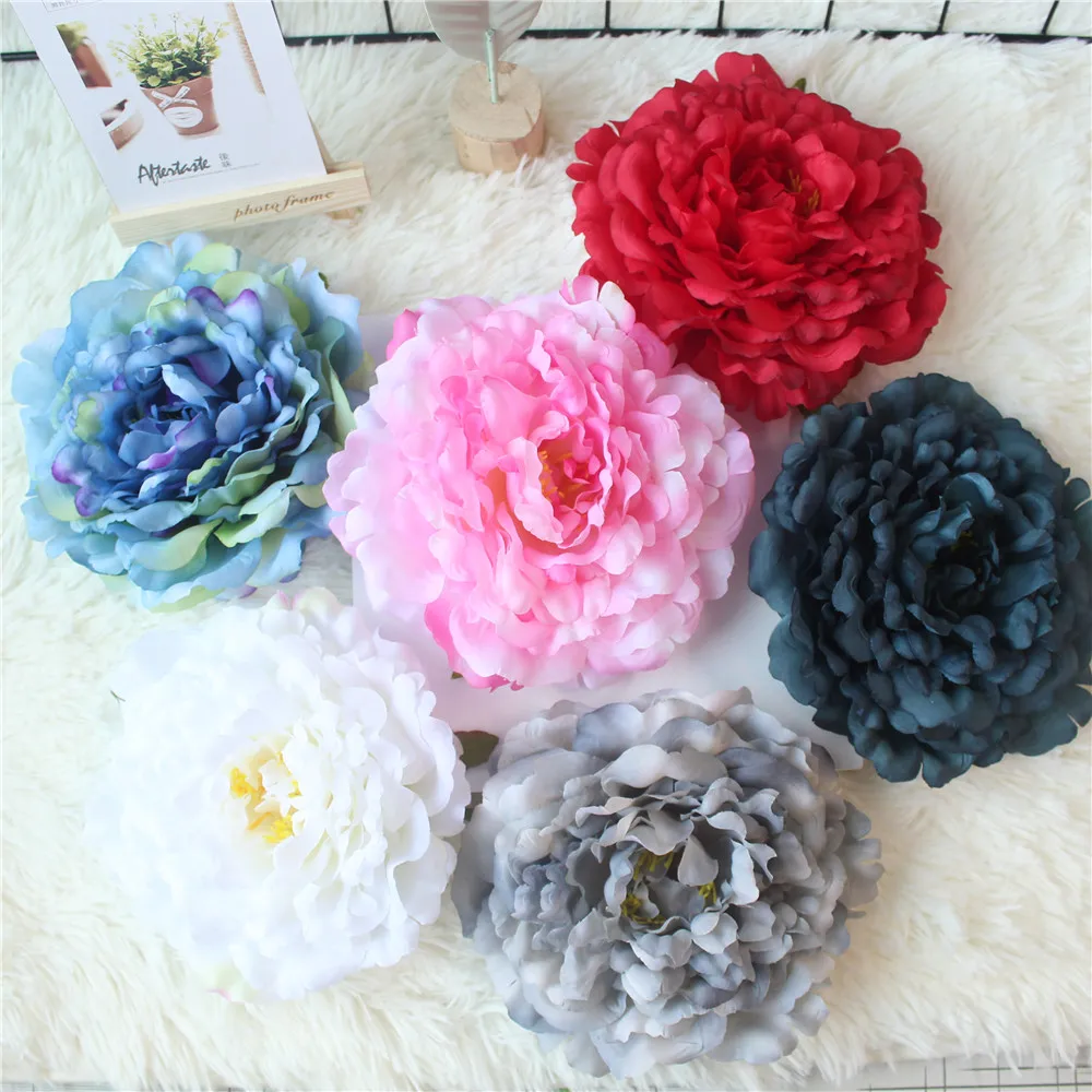 Big Rose Artificial Flower Head White Peonies Silk Red Artificial Flower Heads Wedding Flower Wall Garden Decoration  (21)