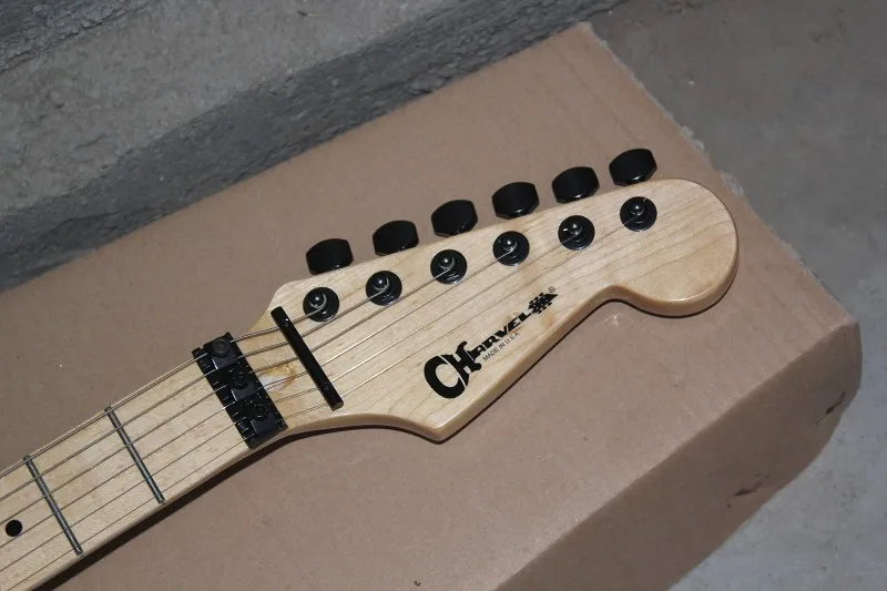 Charvel San Dimas 25th юбилей меч шаблон подписи с тремоло электрогитары Черные Аксессуары