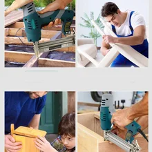 Регулируемая мощность 2 в 1 Framing Tacker электрические гвозди степлер пистолет для деревообработки электроинструменты