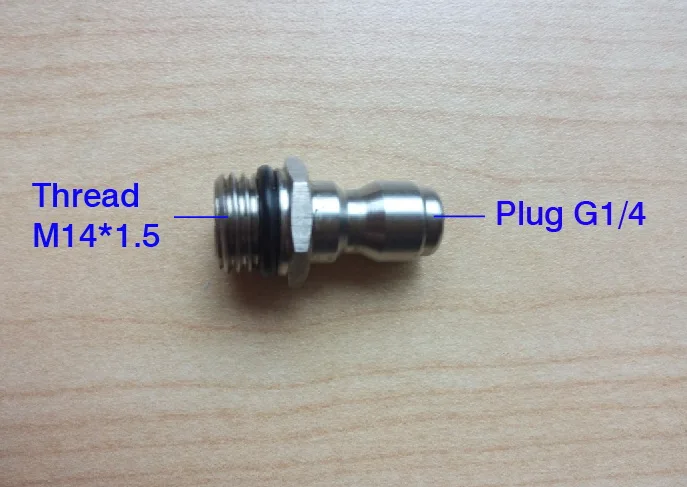 10 шт./лот,, G1/4, БЫСТРОРАЗЪЕМНАЯ вилка из нержавеющей стали для стирального пистолета, генератор пены, пистолет, быстрый разъем