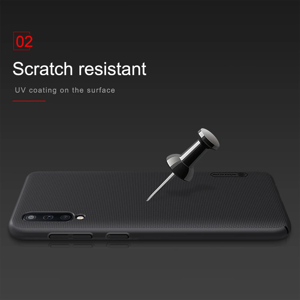 Чехол Nillkin для samsung Galaxy A50, жесткий матовый защитный чехол из поликарбоната для samsung Galaxy A50, задняя крышка с держателем для телефона в подарок