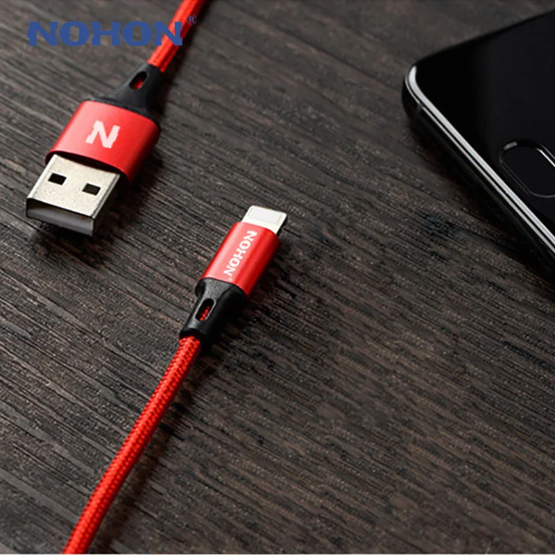 NOHON 8pin USB кабель для передачи данных для iPhone 7, 7 Plus, 6, 6 S, Plus, 5, 5S 5C подходит для iOS 10 9 8 iPad iPod Быстрый зарядный кабель для передачи данных провода