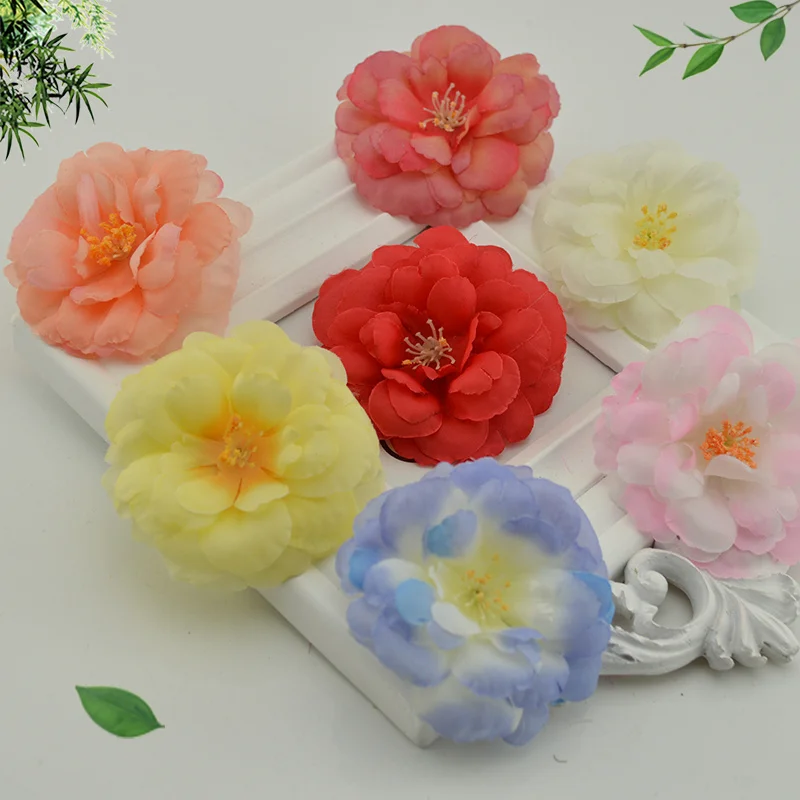 

Silk cherry peach Artificial Flowers For Home Party Wedding Decoration materials headdress DIY Wreath Gift box Craft Fake Flower
