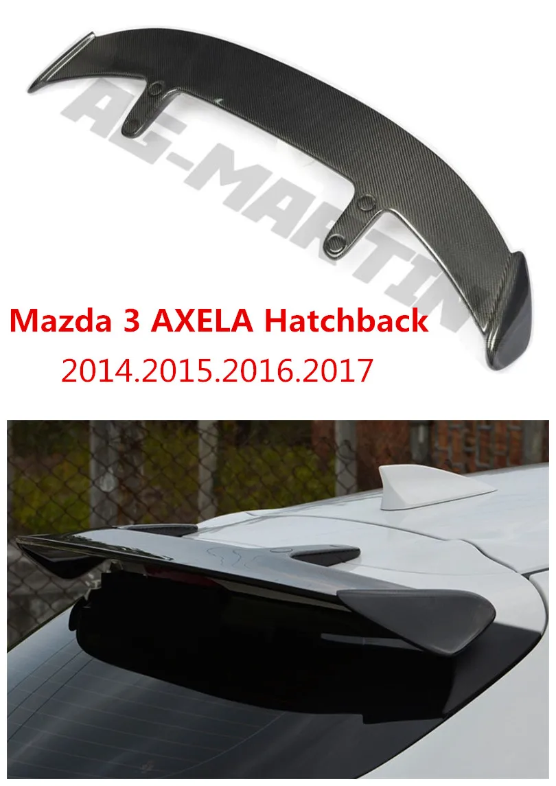 Спойлер HLONGQT из углеродного волокна/АБС пластика для Mazda 3 AXELA Hatchback 2014 2017