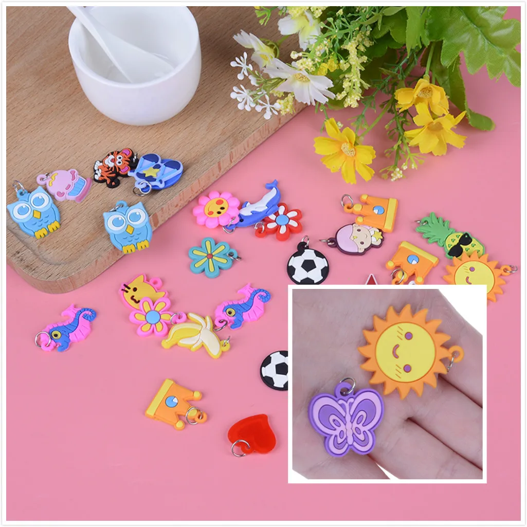 30 шт Diy мультфильм красочные животные Цветок Бусы Подвески игрушка для Красочные