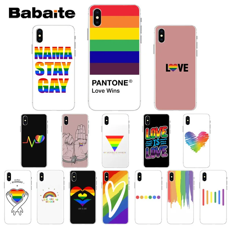 

Babaite Lesbian LGBT Rainbow Pride ART Pattern TPU Soft Phone Case for iPhone X XS MAX 6 6s 7 7plus 8 8Plus 5 5S SE XR