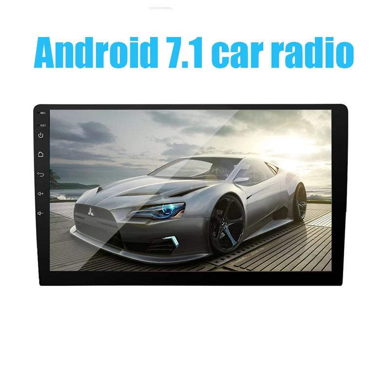 Top 10.1 inch big screen 2 DIN android 7.1 OS Universal car multimedia GPS Navigation AM/FM RDS BT support sync phone screen 0