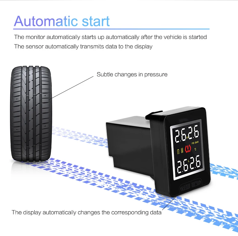 Автомобильный Беспроводной TPMS система контроля давления в шинах для Toyota Honda Nissan Mazda/давление в шинах Давление мониторинга Системы 4 внутренних датчики Противокражные ЖК-дисплей в режиме реального времени