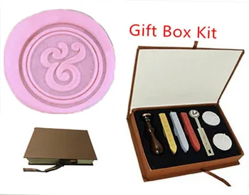 

Vintage Fancy Ampersand And &Custom Picture Wedding Invitation Wax Seal Sealing Stamp Sticks Melting Spoon gift Box Set Kit