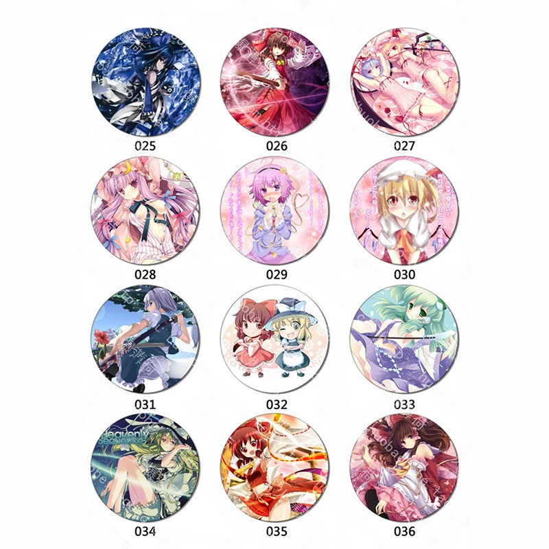 ZXFJXR 12 шт./компл. 58 мм TouHou Project Red Devil Remilia Scarlet брошь с изображением героев игр